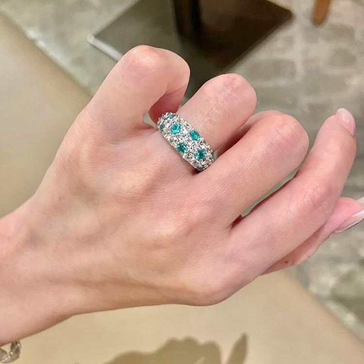 Noera Paraiba Tourmaline Pave Ring