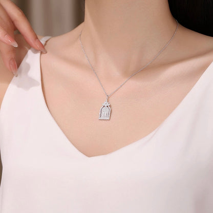 Diamond Gates Pendant Silver Necklace