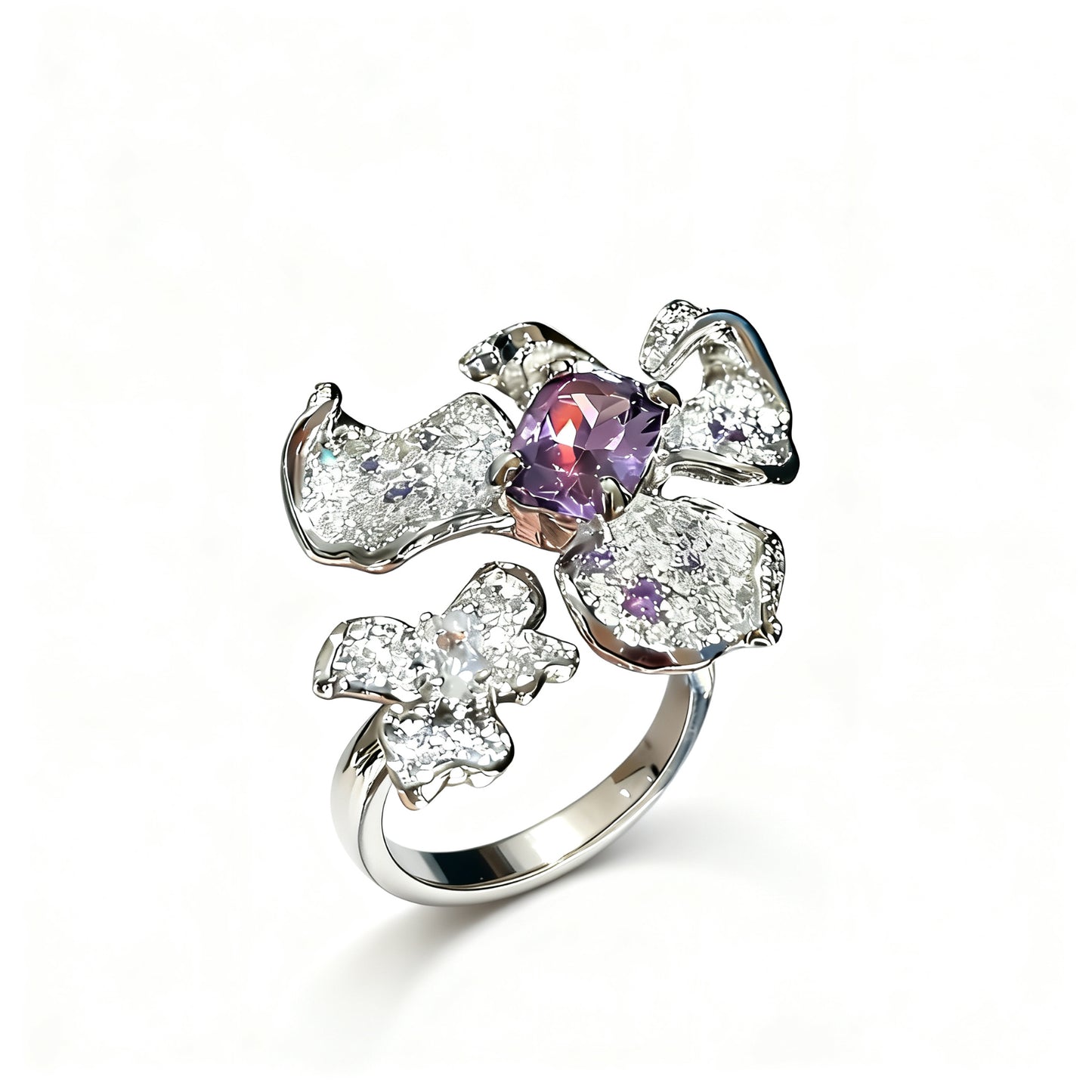 Purple Orchid Open Ring