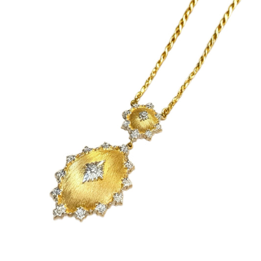 Elysian Brushed Gold Pendent Necklace